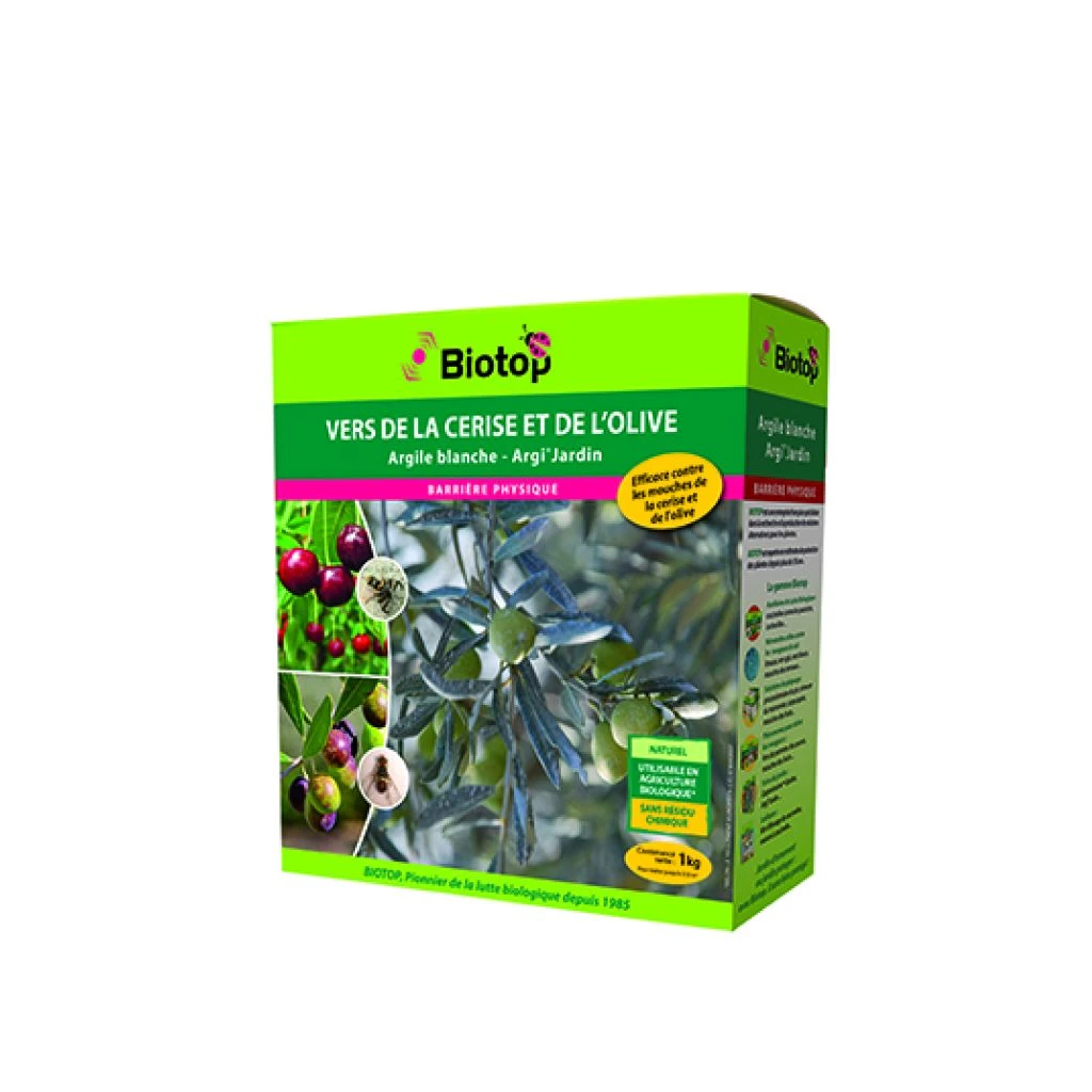 Argile Protectrice Contre Les Vers Et Mouches De La Cerise Et De L'olive Biotop 3 Argile Protectrice Contre Les Vers Et Mouches De La Cerise Et De L'olive Biotop