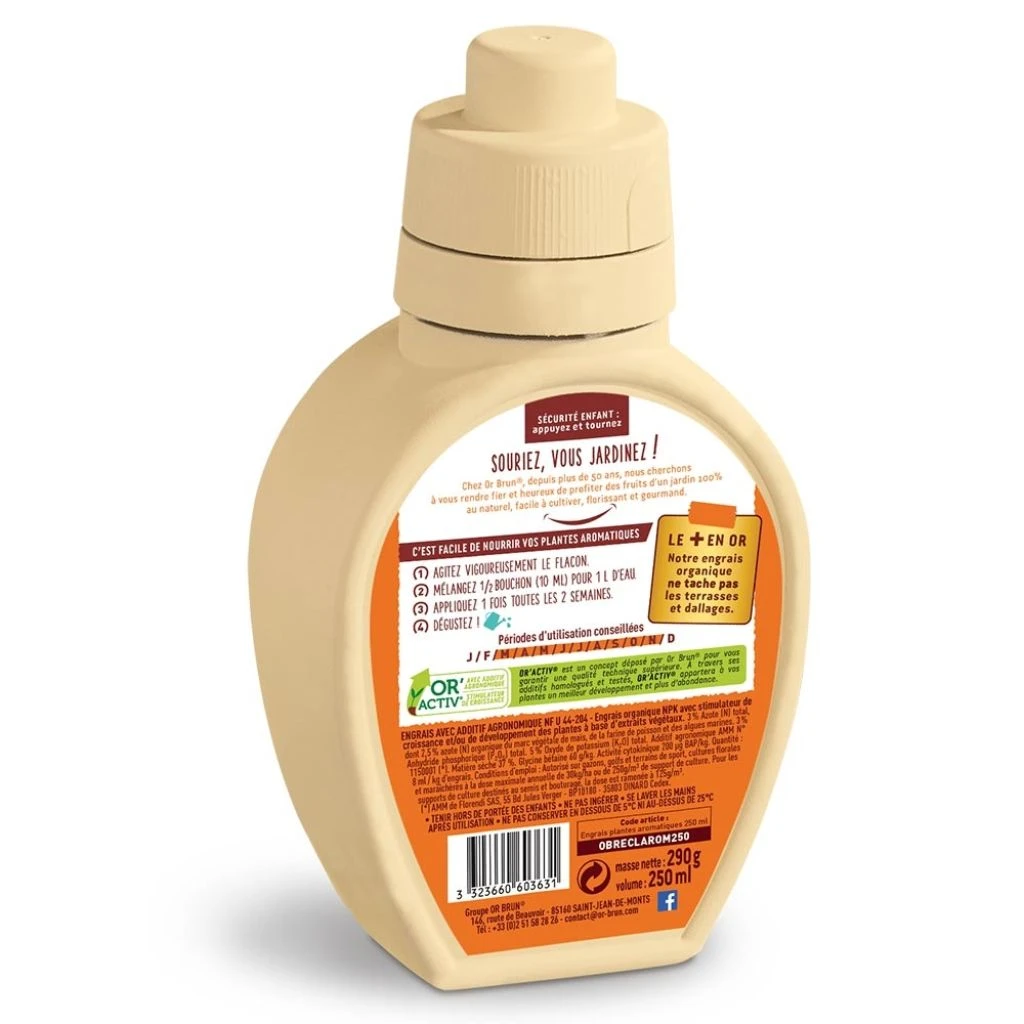Engrais Liquide Aromatiques Or Brun En Bidon De 250 Ml 4 Engrais Liquide Aromatiques Or Brun En Bidon De 250 Ml – Image 2